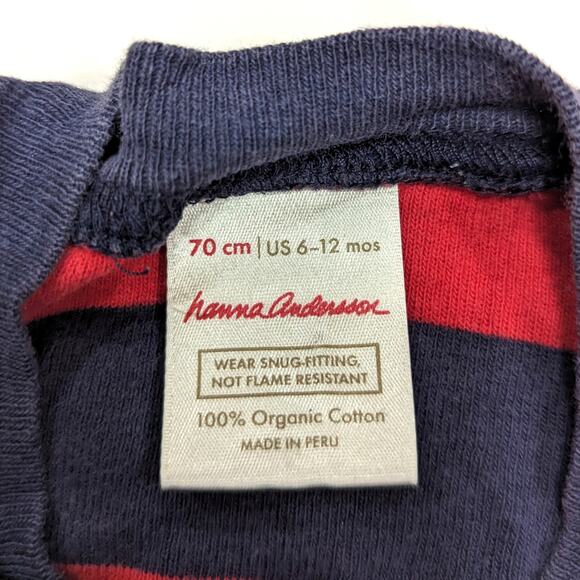 Hanna Andersson Pajamas Baby Boys Size 6-12m Mixed Rainbow Stripe One Piece - Picture 5 of 5